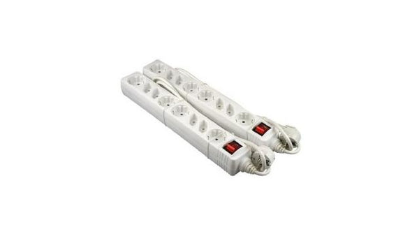 VB 61055 Tafelcontactdoos 4xRA + 4x Euro + Schakelaar 1,5M 2 Stuks