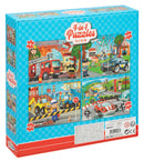 Grafix 4-in-1 Puzzel Brandweer Politie Racen en Bouwen