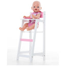 Poppen kinderstoel wit/roze 26,5x21,5x53cm