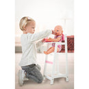 Poppen kinderstoel wit/roze 26,5x21,5x53cm