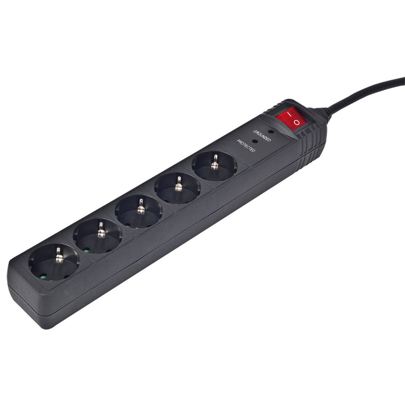 Energenie SPG5C5 5 Voudige Stekkerdoos met Schakelaar 1.50 M Zwart