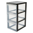 Iris Ladekast met Wieltjes 3x15L 39x29x61.5 cm Transparant/Zwart