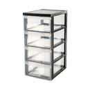 Iris Ladekast met Wieltjes 39x29x61.6 cm Zwart/Transparant