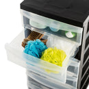 Iris Ladekast met Wieltjes 6x7.5L 39x29x61.7 cm Zwart/Transparant