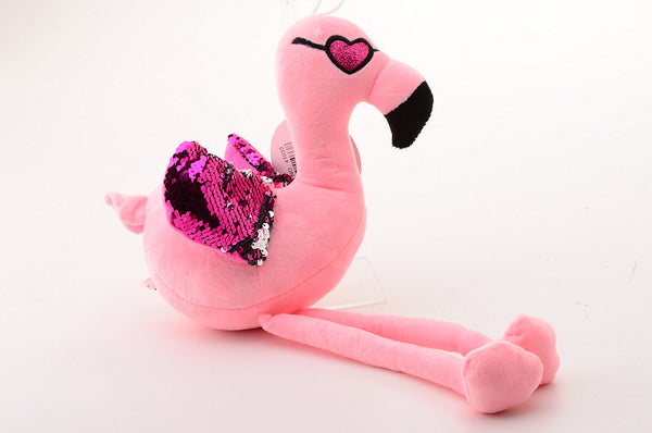 Pluche Flamingo met paillette +/- 50cm