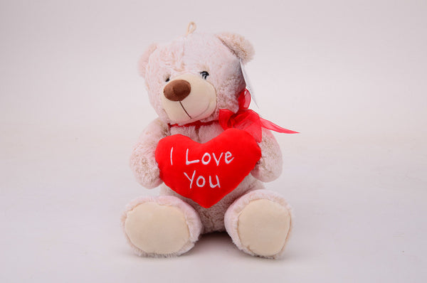 Pluche beer met hart +/- 30cm