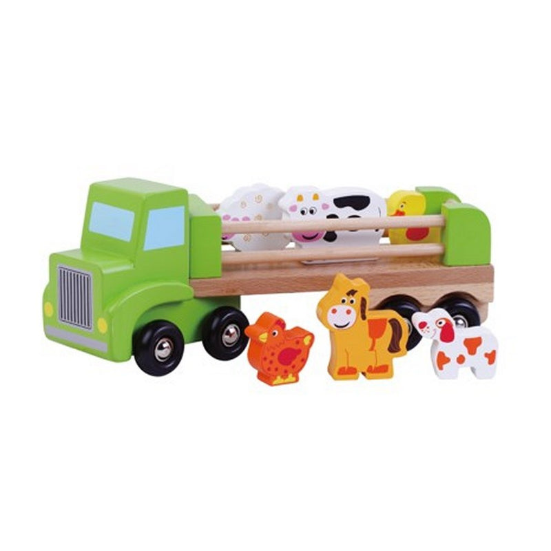 Simply For Kids Houten Vrachtwagen met 6 Dierfiguren