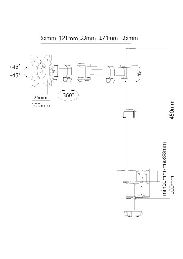 Newstar NM-D135DBLACK Monitorarm