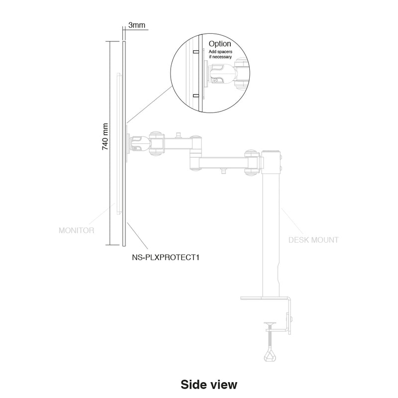 Newstar NS-PLXPROTECT1 Transparant Scherm