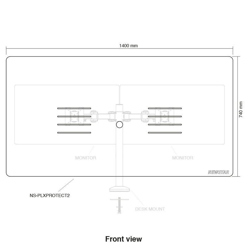 Newstar NS-PLXPROTECT2 Transparant Scherm