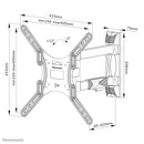 Neomounts WL40-550BL14 Full Motion Wandsteun voor Schermen tot 55 Inch Zwart