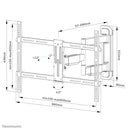 Neomounts WL40-550BL16 Full Motion Wandsteun voor Schermen tot 65 Inch Zwart
