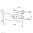 Neomounts WL40-550BL18 Full Motion Wandsteun voor Schermen tot 75 Inch Zwart