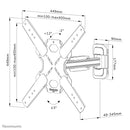 Neomounts WL40S-840BL14 Full Motion Wandsteun voor Schermen tot 65 Inch Zwart