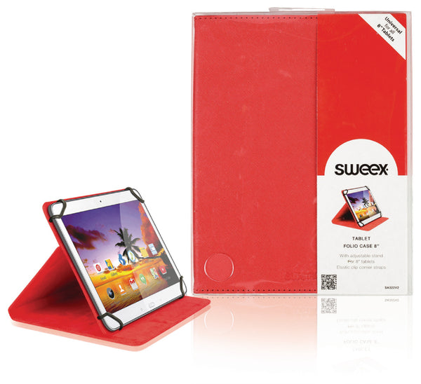 Sweex SA322V2 Tablet Folio-case 8&quot; / Universeel Rood