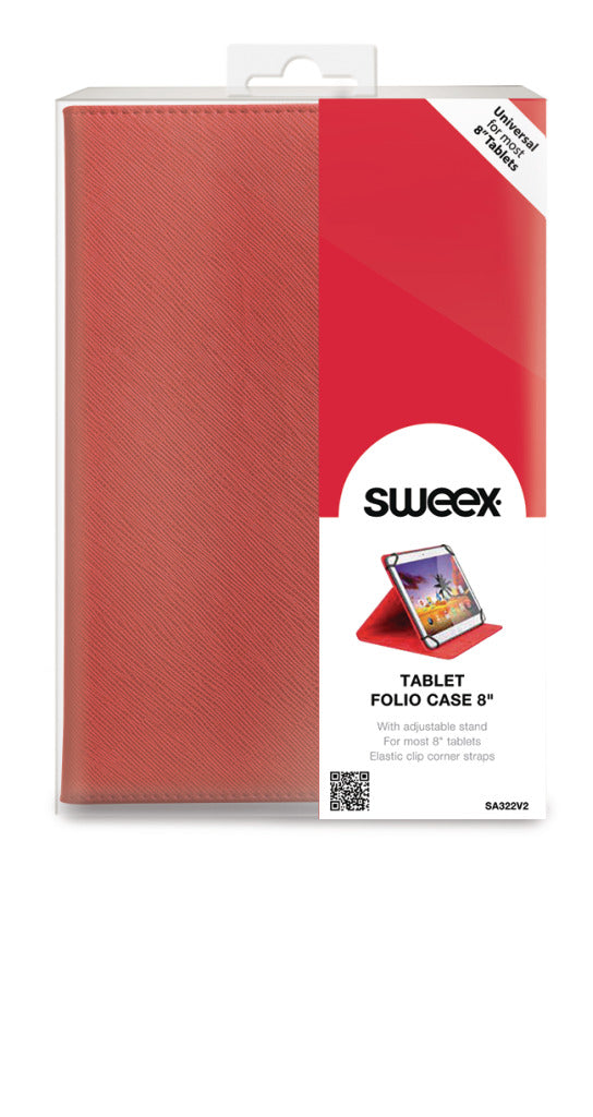 Sweex SA322V2 Tablet Folio-case 8&quot; / Universeel Rood