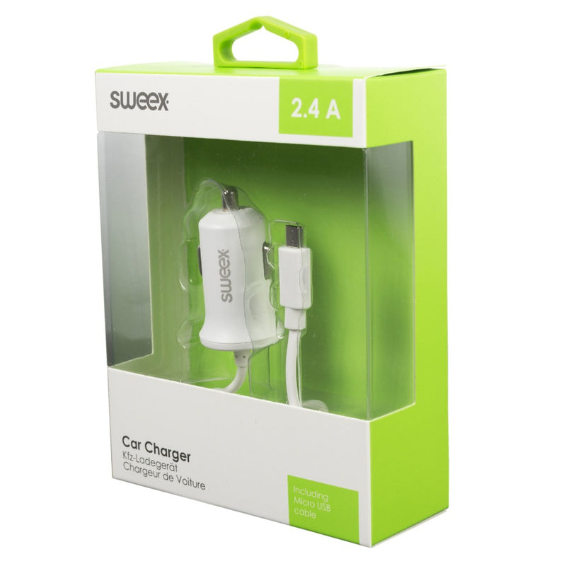 Sweex CH-008WH Autolader 2.4 A Micro-usb Wit