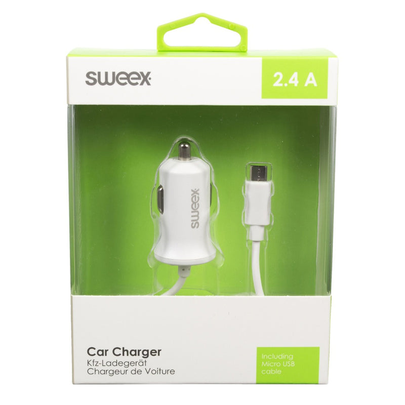 Sweex CH-008WH Autolader 2.4 A Micro-usb Wit