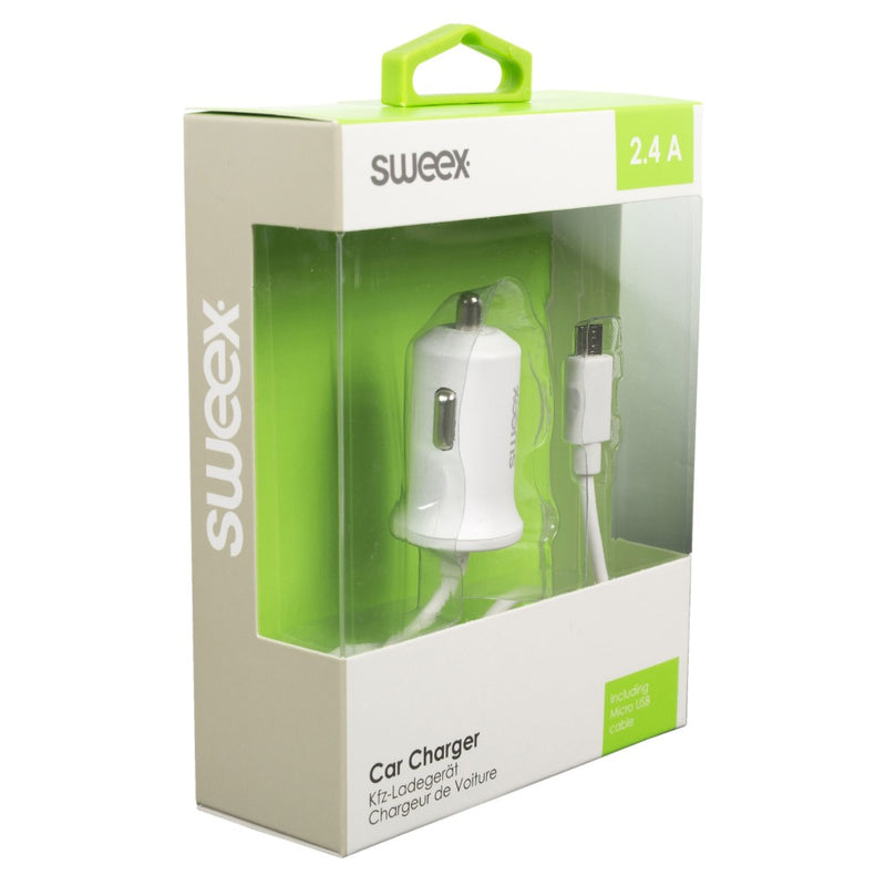 Sweex CH-008WH Autolader 2.4 A Micro-usb Wit