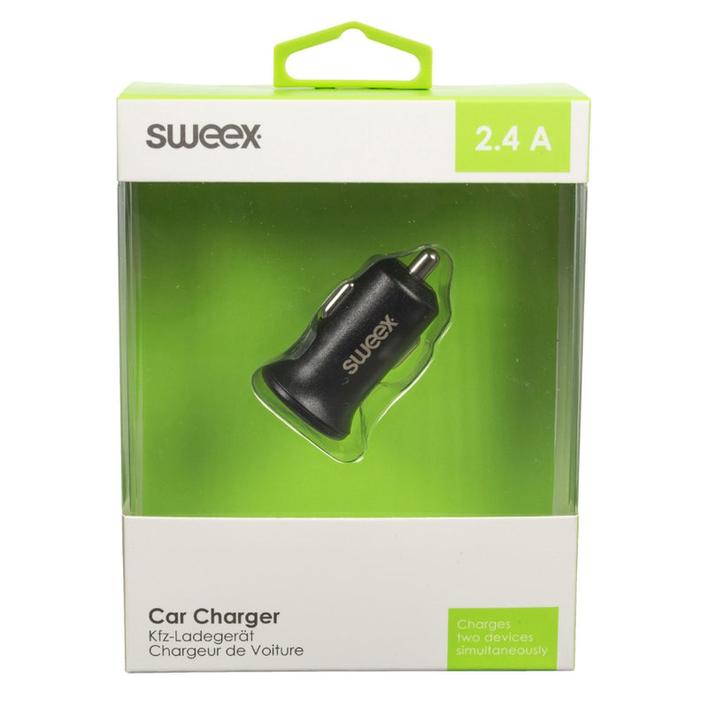 Sweex CH-011BL Autolader 2-uitgangen 2.4 A 2x Usb Zwart