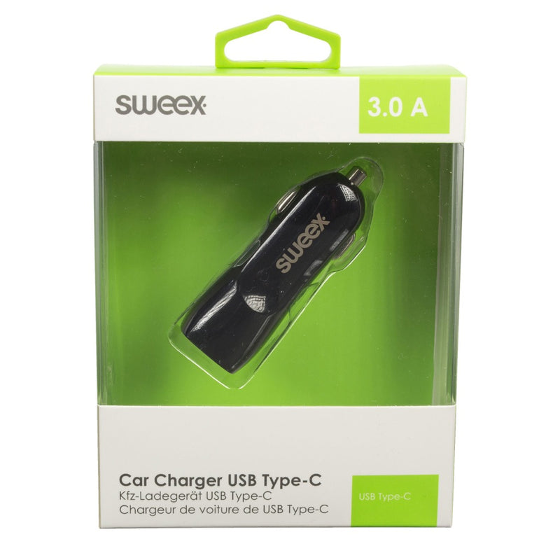 Sweex CH-013BL Autolader 1-uitgang 3.0 A Usb-c Zwart