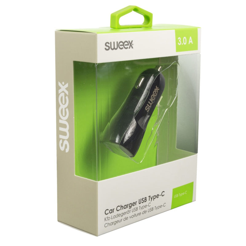 Sweex CH-013BL Autolader 1-uitgang 3.0 A Usb-c Zwart