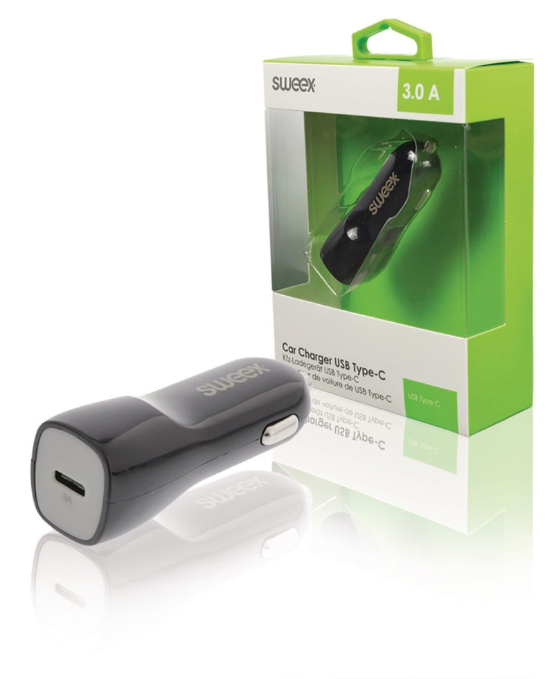 Sweex CH-013BL Autolader 1-uitgang 3.0 A Usb-c Zwart