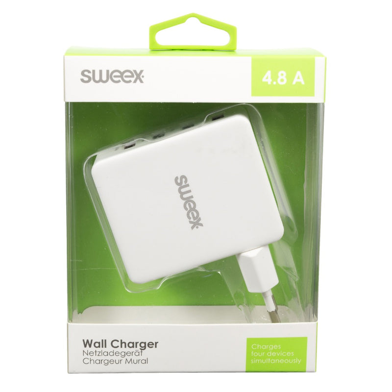 Sweex CH-007WH Lader 4 - Uitgangen 4.8 A Usb Wit