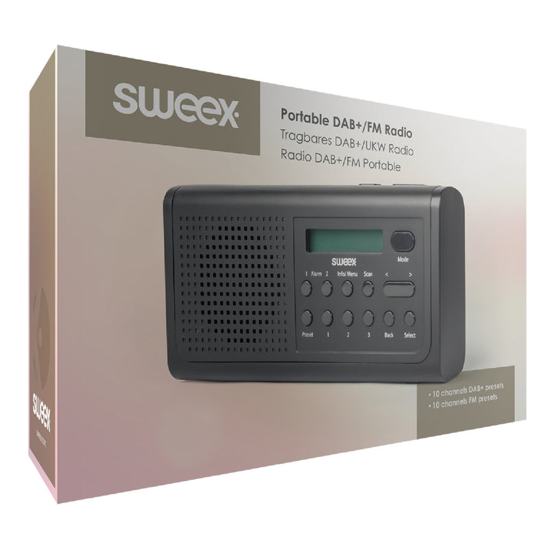 Sweex SWDABR100BK Draagbare Dab+ Radio Dab+ / Fm Zwart