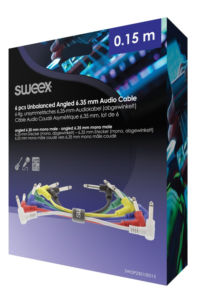 Sweex SWOP23010E015 Mono Audiokabel 6.35 Mm Male - 6.35 Mm Male 0.15 M Donkergrijs