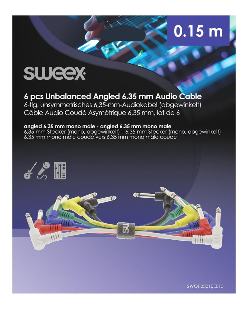 Sweex SWOP23010E015 Mono Audiokabel 6.35 Mm Male - 6.35 Mm Male 0.15 M Donkergrijs