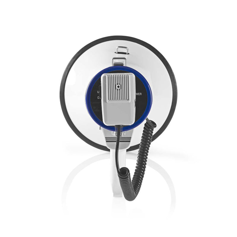 Nedis MEPH200WT Megafoon 25 W Bereik Van 1500 M Afneembare Microfoon Wit/blauw