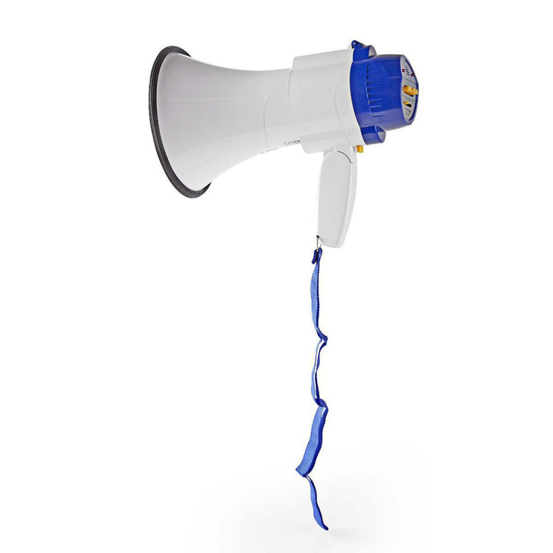 Nedis MEPH150WT Megafoon 10 W Bereik Van 250 M Ingebouwde Microfoon Wit / Blauw