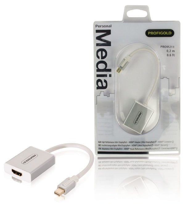 Profigold Prom211 Mini Displayport-adapter Mini Displayport Male - Hdmi-uitgang 0,20 M Wit
