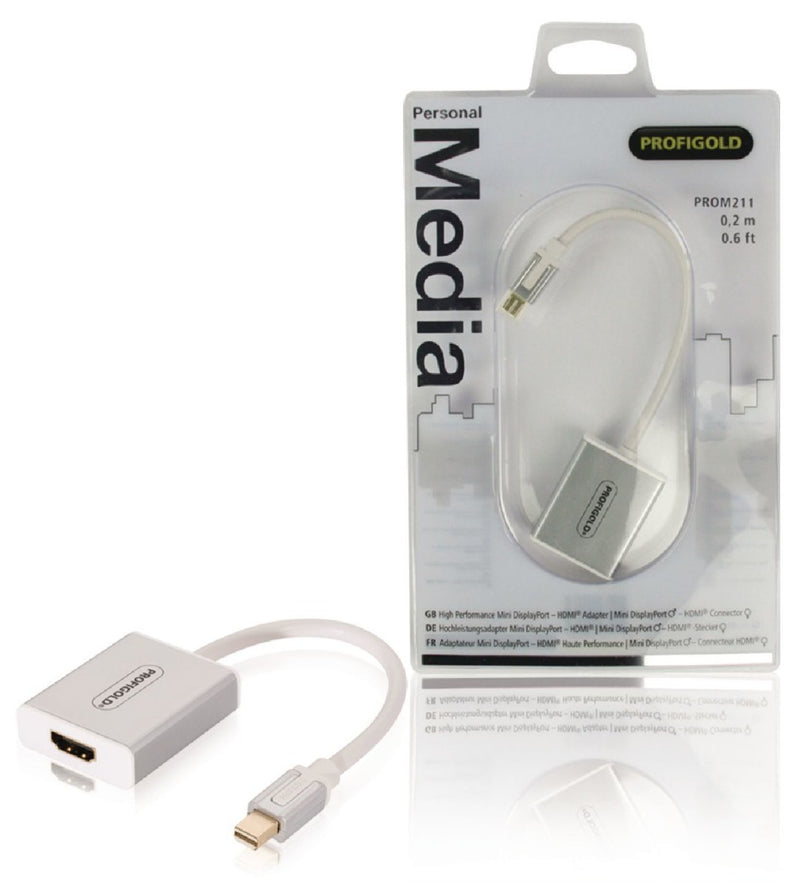 Profigold Prom211 Mini Displayport-adapter Mini Displayport Male - Hdmi-uitgang 0,20 M Wit