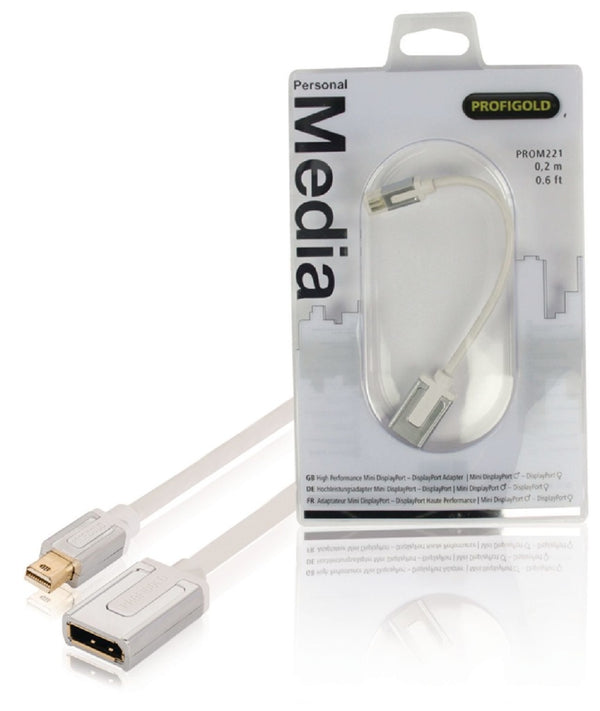 Profigold Prom221 Mini Displayport-adapter Mini Displayport Male - Displayport Female 0,20 M Wit