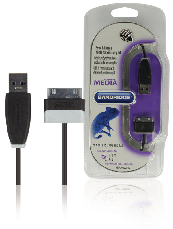 Bandridge Bbm39200b10 Samsung Tab Synchronisatie- en Oplaadkabel 1,00 M