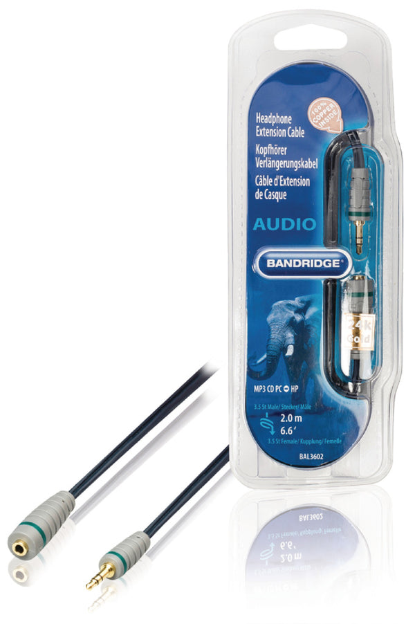 Bandridge  BAL3602 Verlengkabel voor Hoofdtelefoon 2.0 M