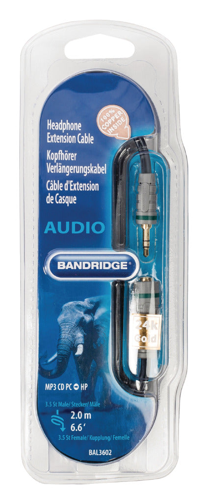 Bandridge  BAL3602 Verlengkabel voor Hoofdtelefoon 2.0 M