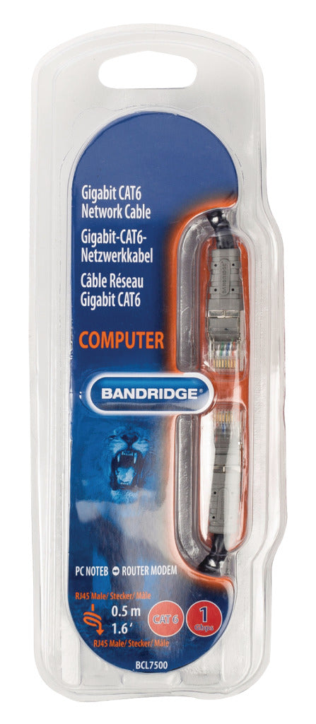 Bandridge BCL7500 Multimedia-netwerkkabel Cat6 0.5 M