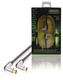 Profigold Prov8805 Coaxkabel Male Gehoekt - Female Gehoekt 5,00 M Zwart