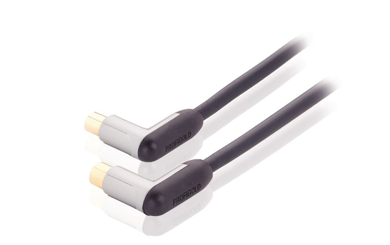 Profigold Prov8805 Coaxkabel Male Gehoekt - Female Gehoekt 5,00 M Zwart
