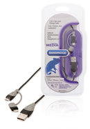 Bandridge BBM39400B10 2-in-1 Data En Oplaadkabel Usb Micro-b Male + Lightningadapter - A Male 1.00