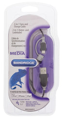 Bandridge BBM39400B10 2-in-1 Data En Oplaadkabel Usb Micro-b Male + Lightningadapter - A Male 1.00