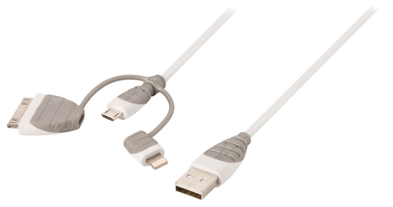 Bandridge BBM39410W10 3-in-1 Data En Oplaadkabel Usb Micro-b Male + Dockadapter + Lightningadapter