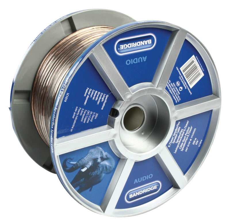 Bandridge LC1074 Luidsprekerkabel Op Rol 2x 0.75 Mm&sup2; 200.0 M Transparant