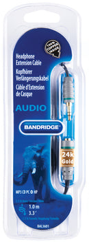 Bandridge BAL3601 Stereo Audio Verlengkabel 3.5 Mm Male - 3.5 Mm Female 1.00 M Blauw
