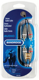 Bandridge BAL4205 Stereo Audiokabel 2x Rca Male - 2x Rca Male 5.00 M Blauw