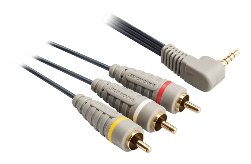 Bandridge BVL4202 Composiet Videokabel 3.5 Mm Male - 3x Rca Male 2.00 M Blauw