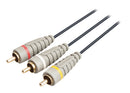 Bandridge BVL5302 Composiet Videokabel 3x Rca Male - 3x Rca Male 2.00 M Blauw